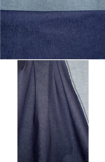 stretch cotton/lycra denim - dark indigo - WASHED 2.125 yds