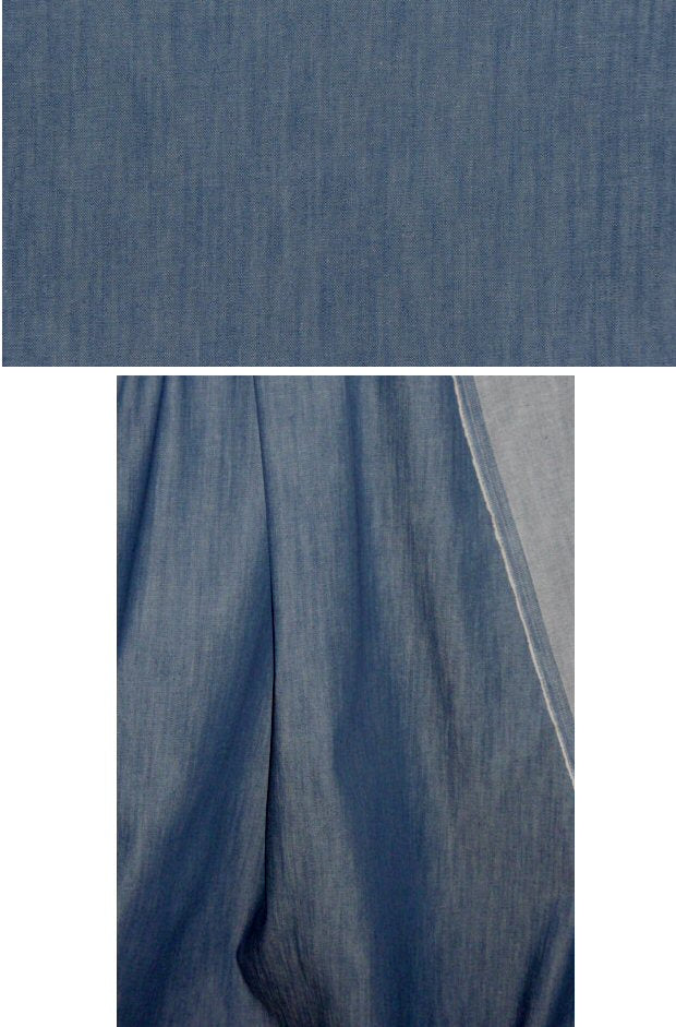 4-way stretch denim, faded indigo, medium weight