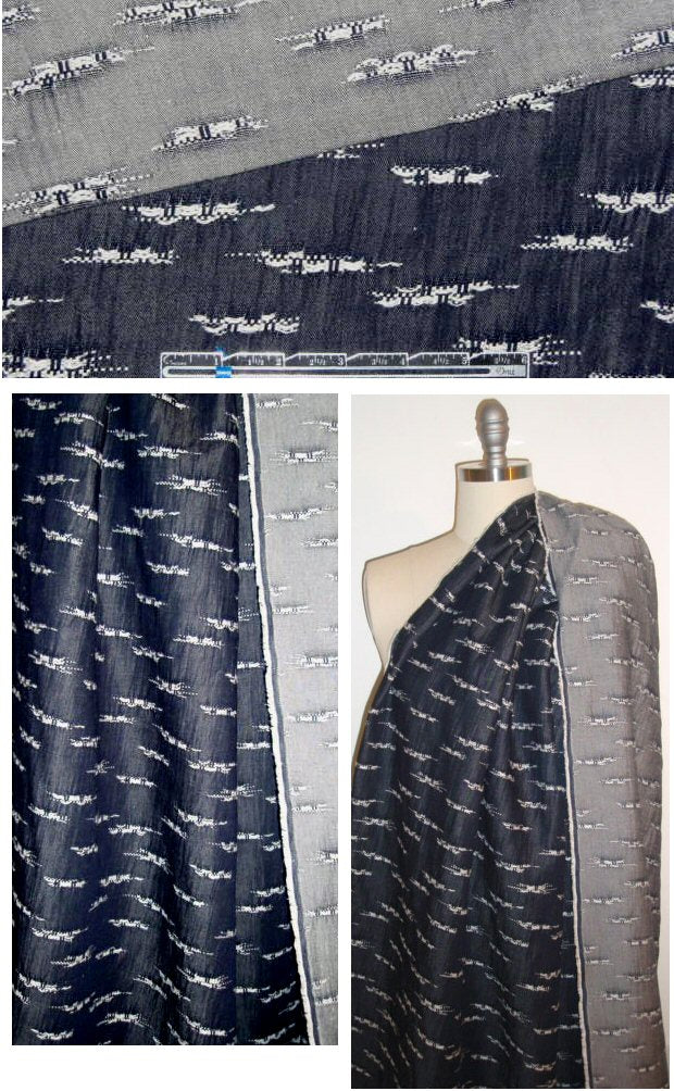 NY designer 'organized chaos' cotton blend denim