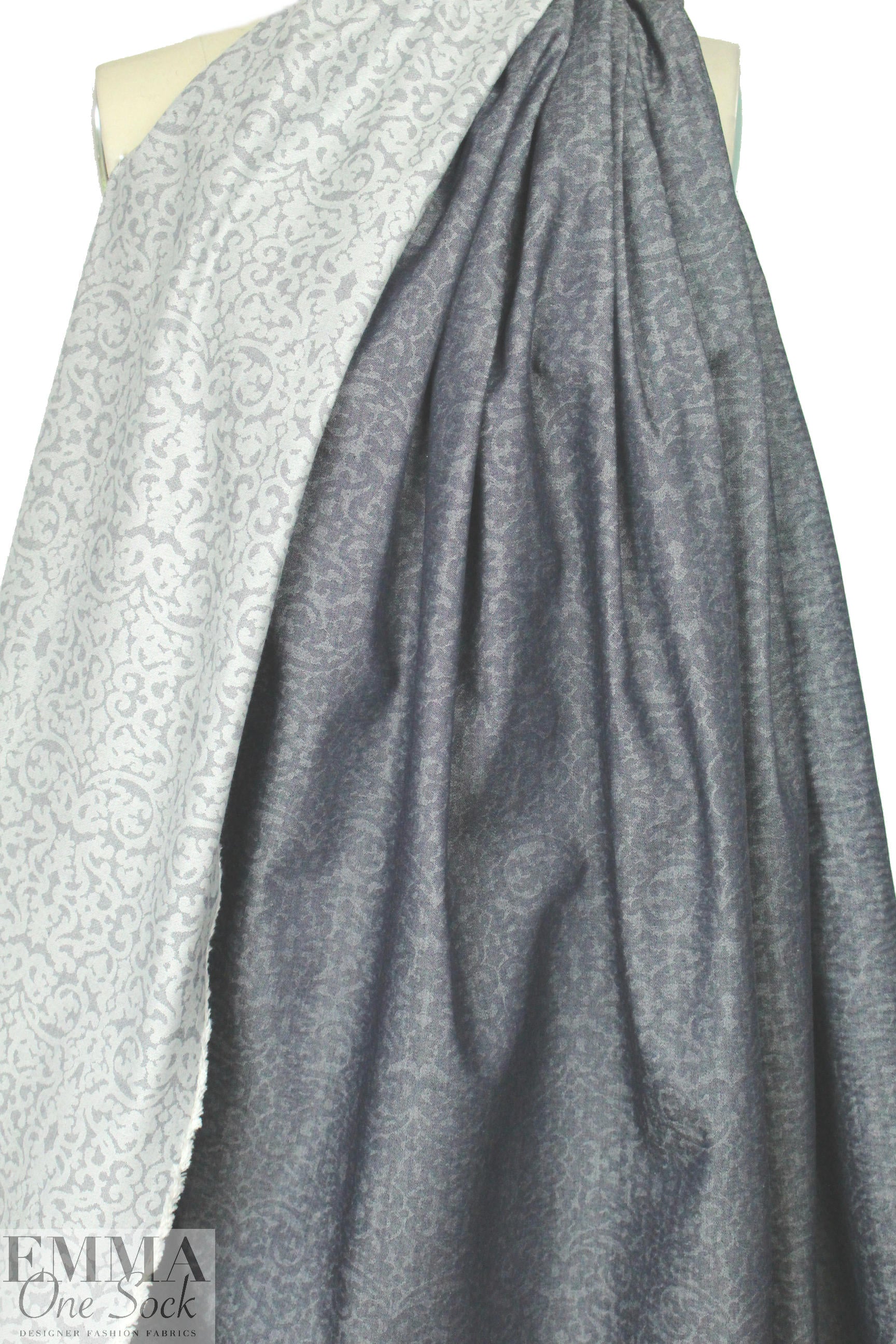 Italian jacquard weave stretch denim - scroll