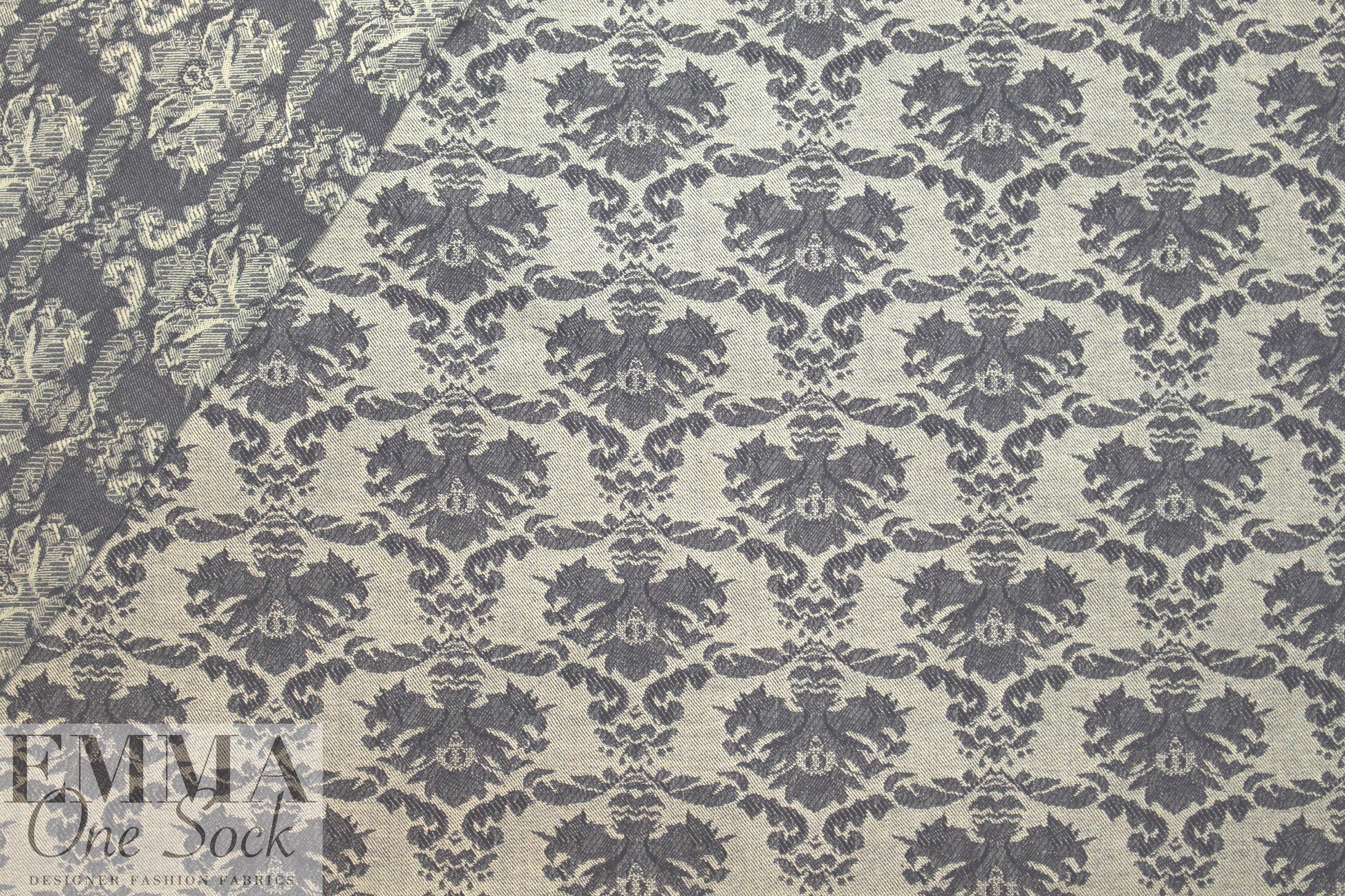 Italian jacquard weave stretch denim - medallion 2 yd