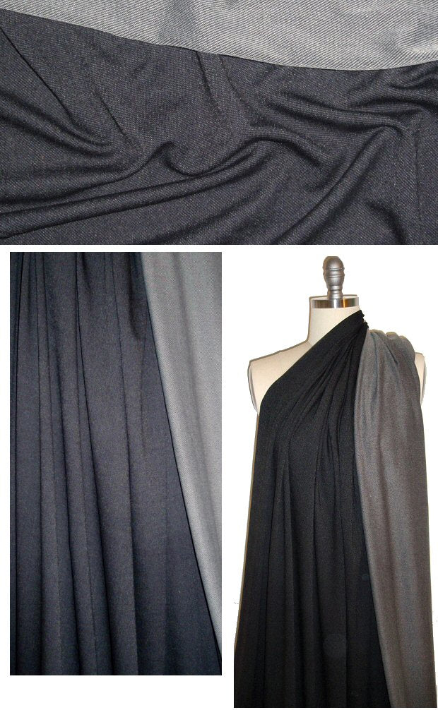 French off-black denim 4-way stretch knit 1.75 yd