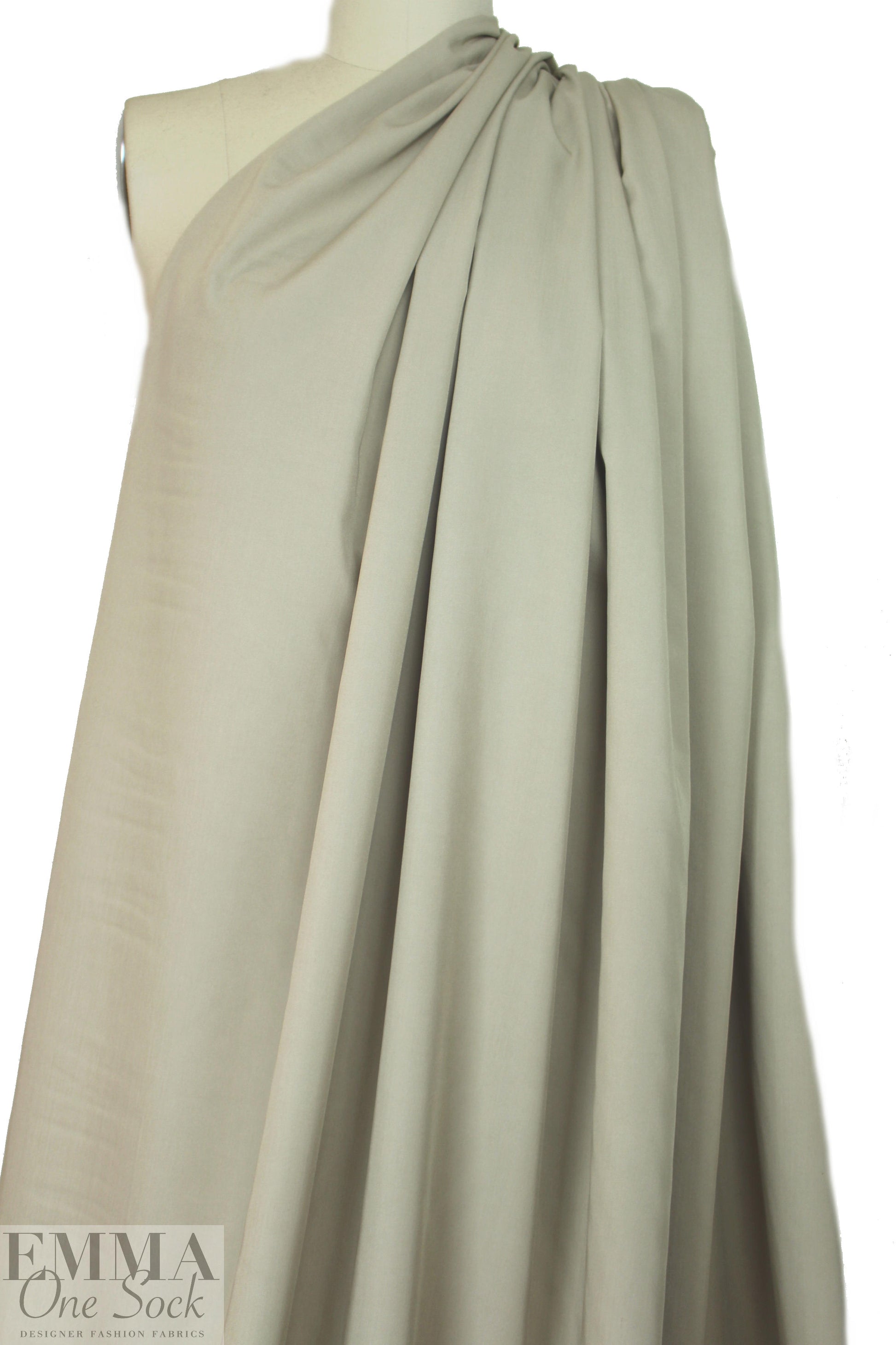 rayon blend light weight stretch denim - khaki .875 yds