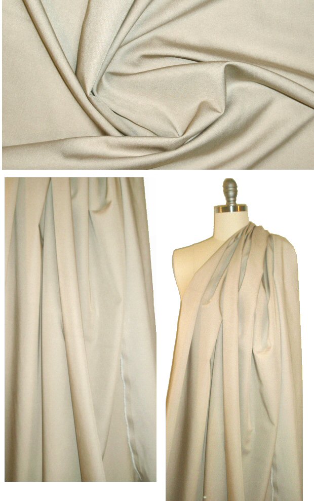 rayon blend light weight stretch denim - khaki 1.5 yds
