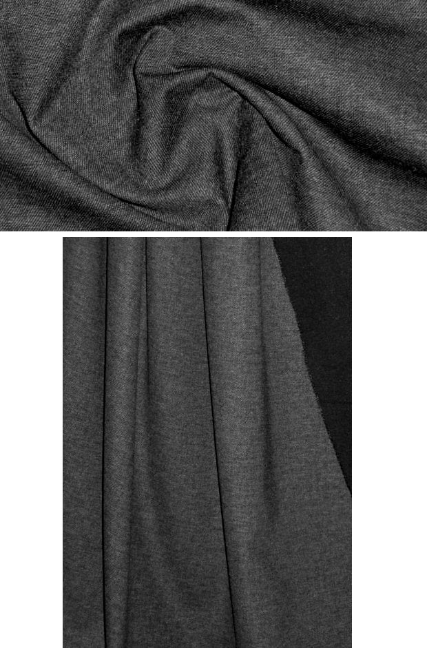 4-way stretch rayon blend ponte - black denim .75 yds