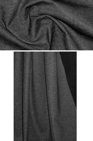 4-way stretch rayon blend ponte - black denim 1.375 yds