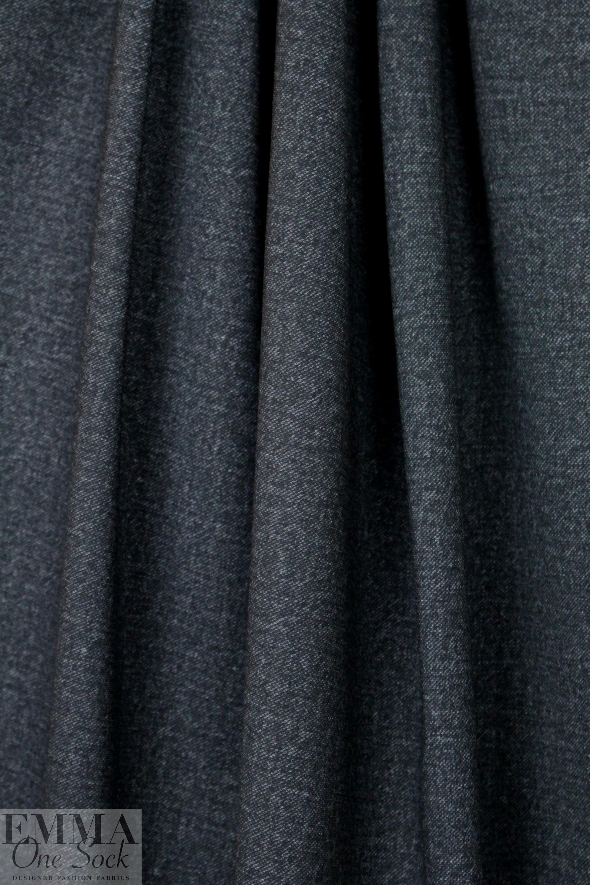 4-way stretch rayon blend ponte - black denim 1.375 yds
