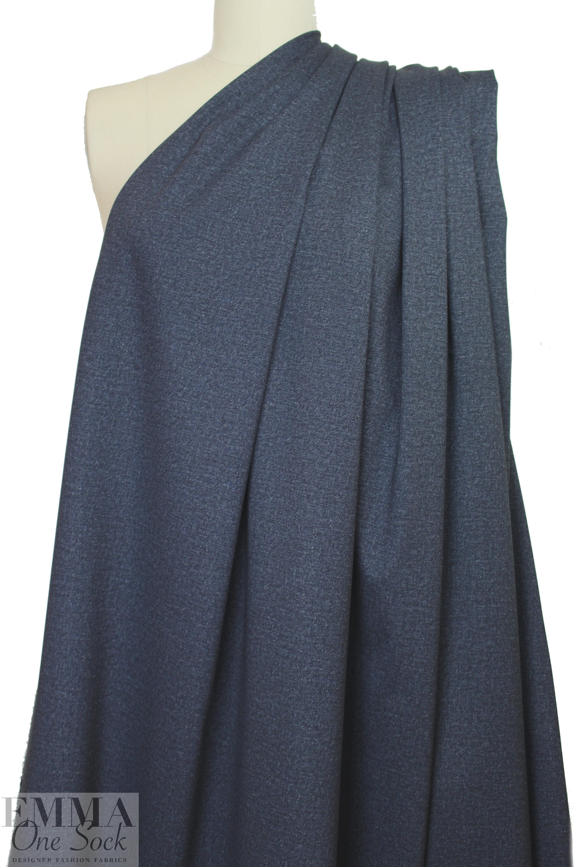4-way stretch rayon blend ponte - denim .75 yds