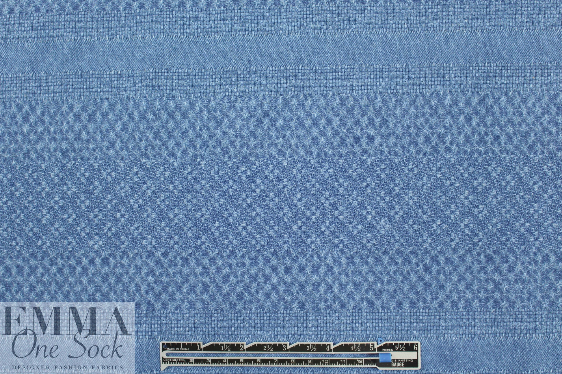 NY designer shirred stitch textured denim woven