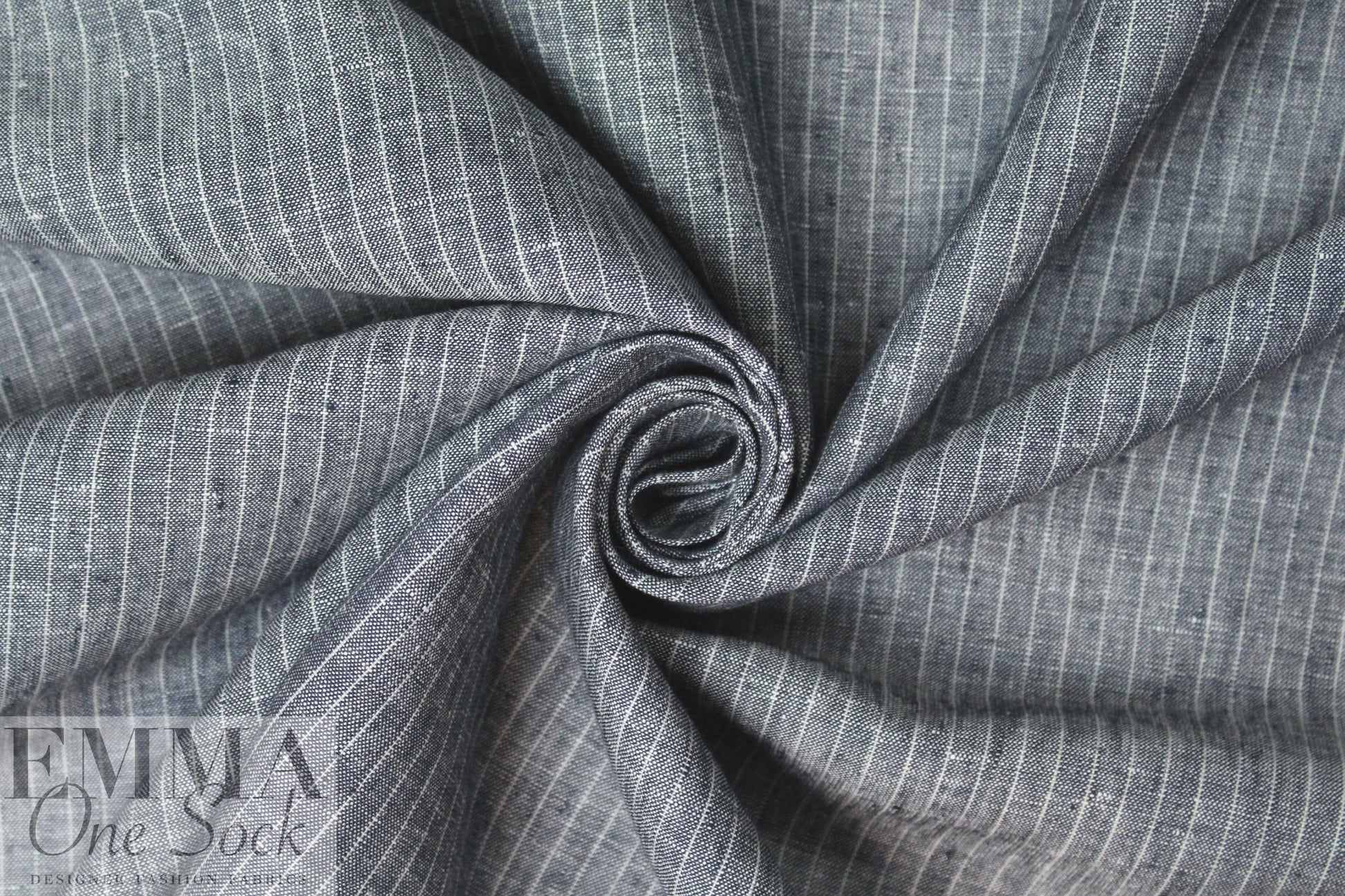 Generati0n Love cotton/linen denim stripe woven 2.125 yd