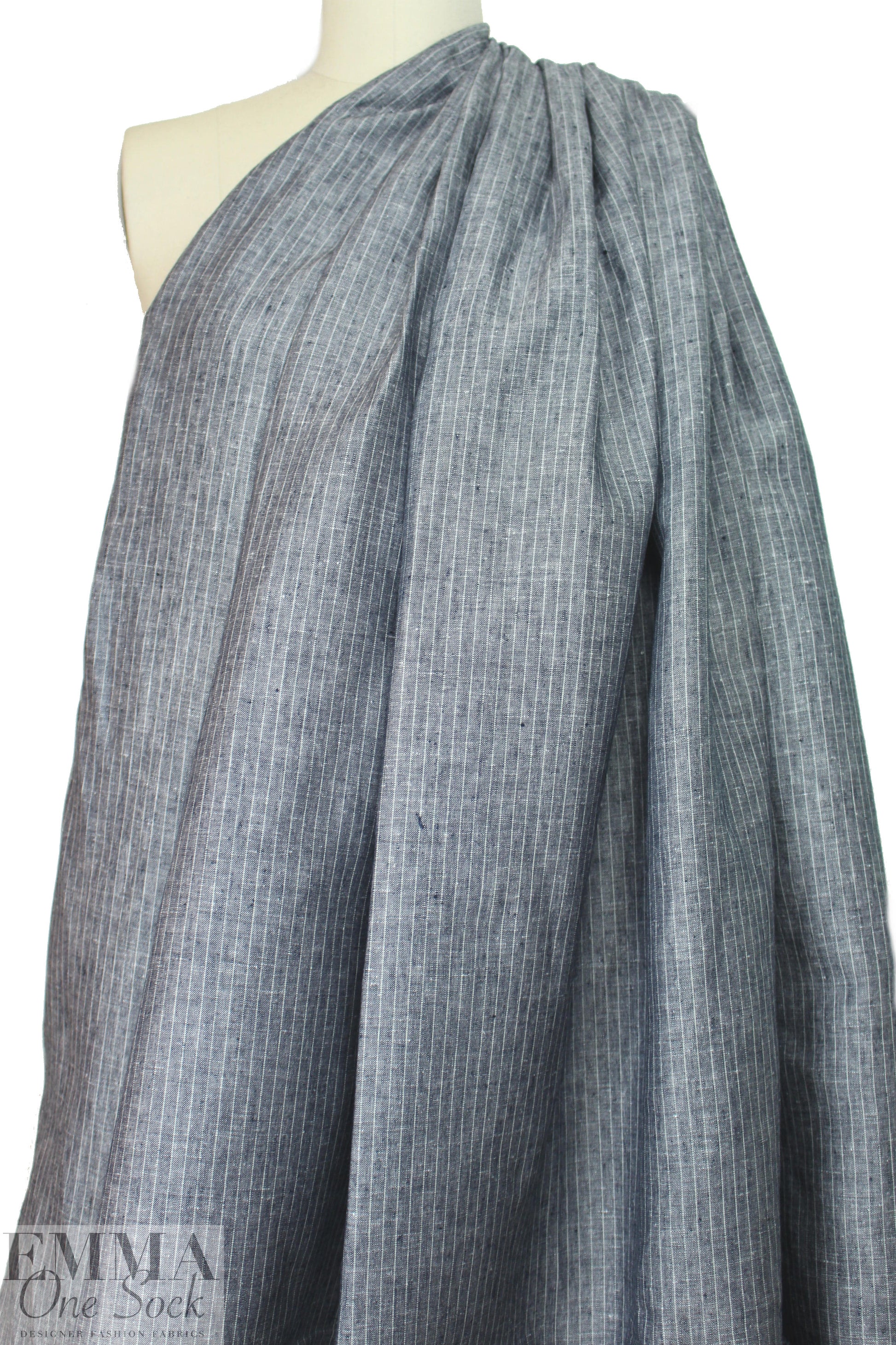 Generati0n Love cotton/linen denim stripe woven