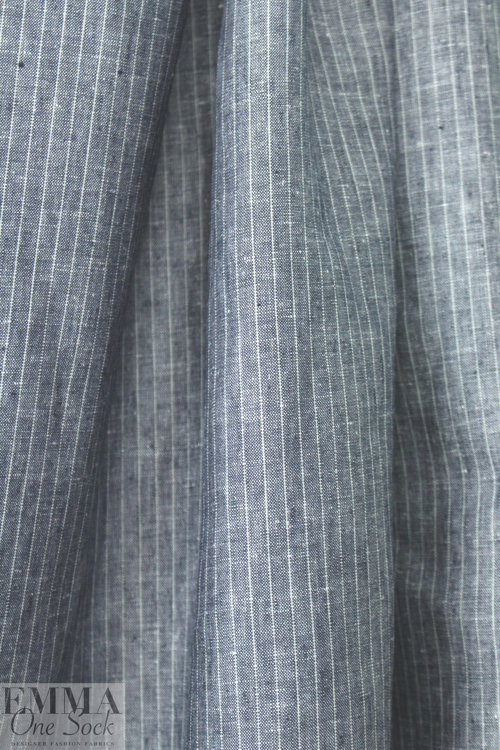 Generati0n Love cotton/linen denim stripe woven 1.75 yd