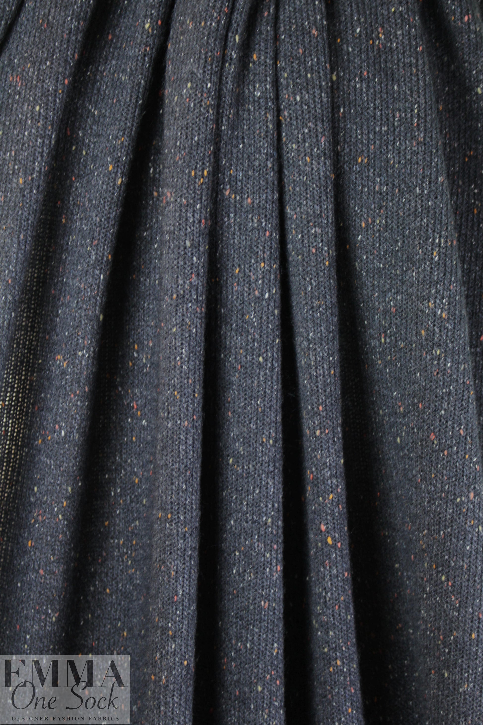 tweedy, speckled sweater knit - mood indigo 1 yard