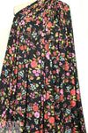 Italian digital viscose knit - botany on black