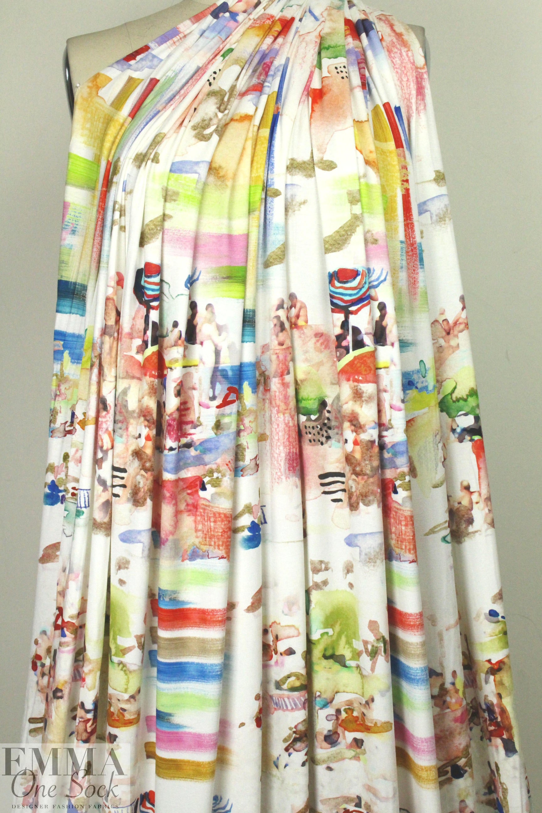 French digital viscose knit - seaside dream