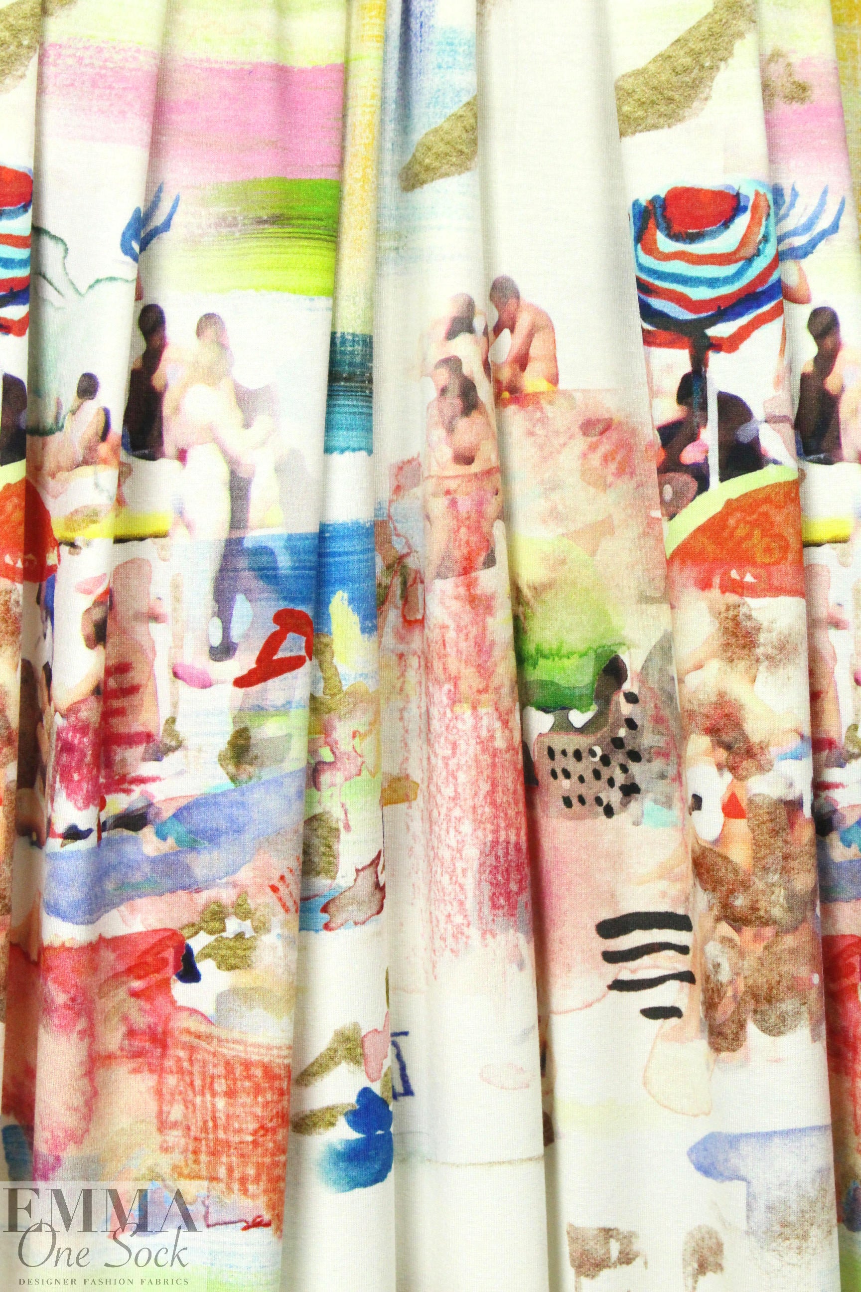 French digital viscose knit - seaside dream