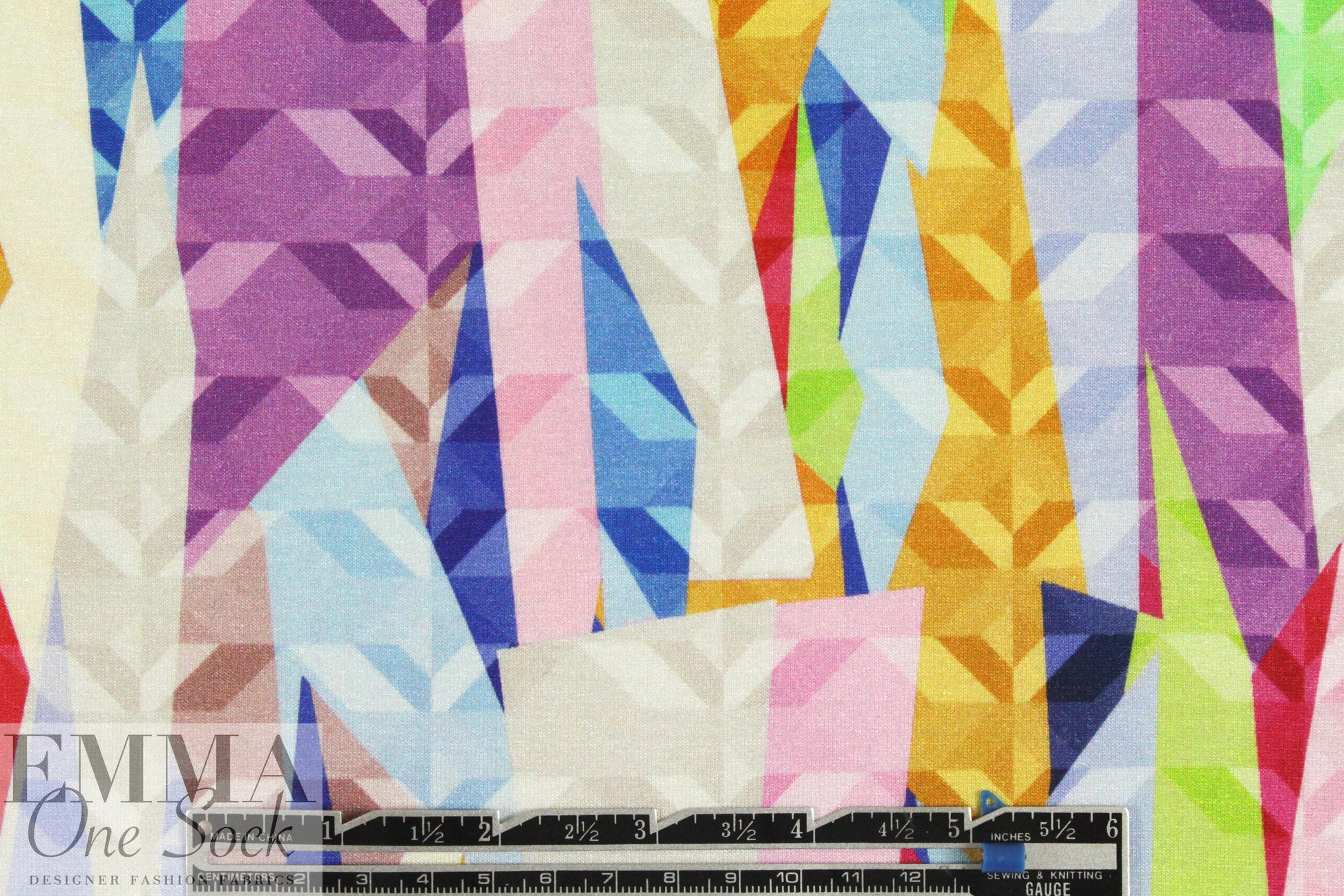 French digital viscose knit - 3-D graphic