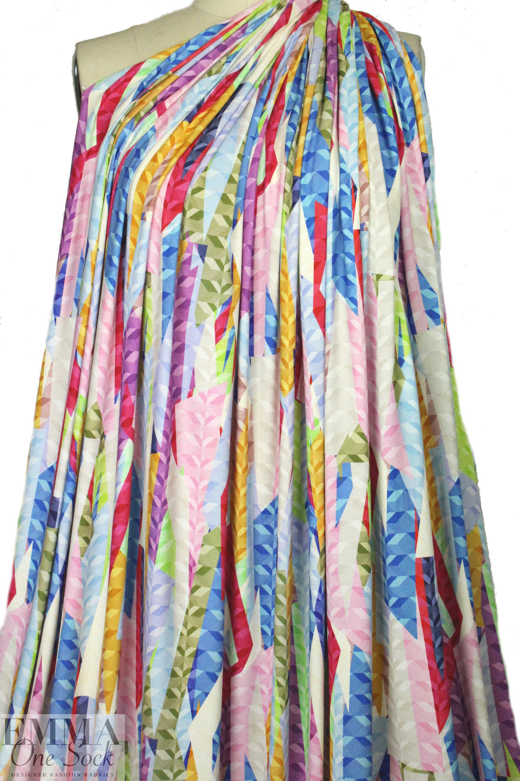 French digital viscose knit - 3-D graphic