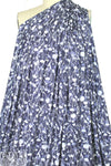 Italian digital viscose knit - denim floral silhouette