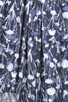 Italian digital viscose knit - denim floral silhouette