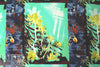 Italian digital viscose panel knit - mint/kiwi/blue