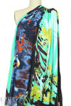 Italian digital viscose panel knit - mint/kiwi/blue 1.75 yd