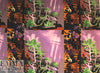 Italian digital viscose panel knit - orange/leaf/lilac 1.6 yd