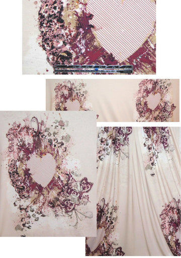 French 'be my valentine' digital knit - plum