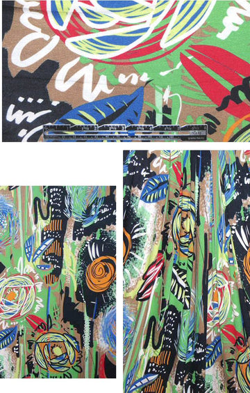 French 'graffiti flowers' graphic digital knit