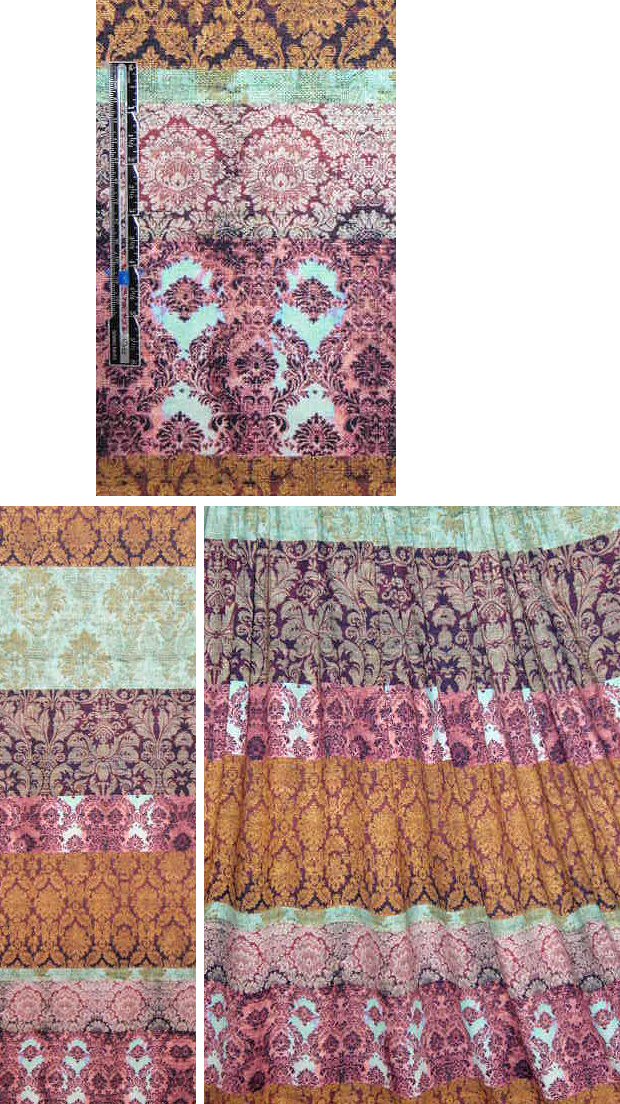 French weathered scrollwork stripe digital knit