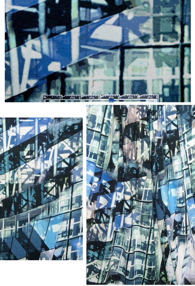 French window world abstract digital knit