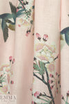 100% linen digital print - cherry blossoms