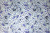 100% linen digital print - porcelain blue flowers