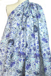 100% linen digital print - porcelain blue flowers 1.75 yd