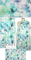 100% linen digital print - aquaflora 1.5 yd