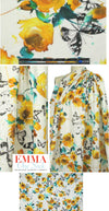 100% linen digital print - citrus rose 1 yard