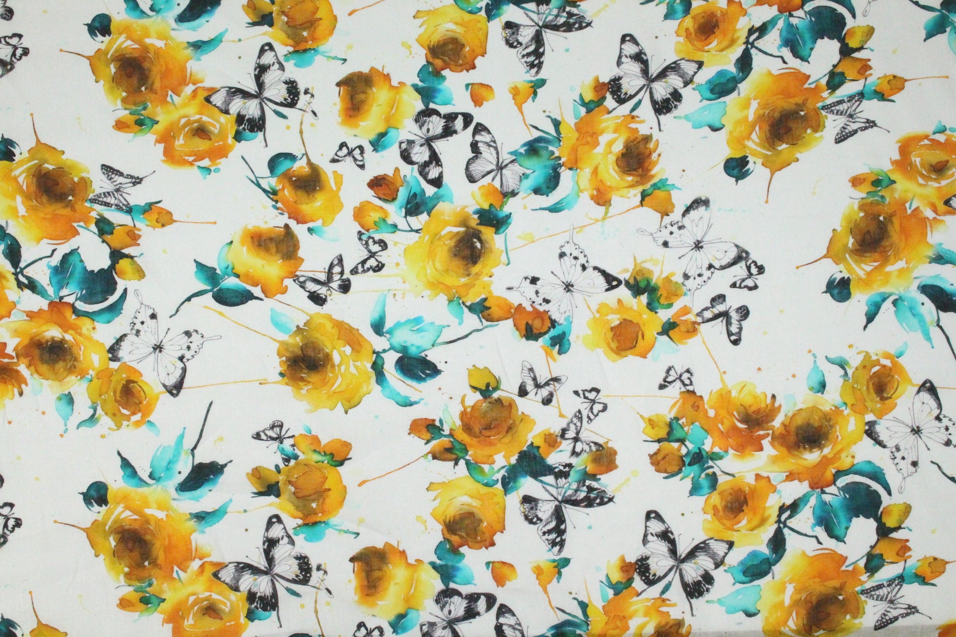 100% linen digital print - citrus rose 2.125 yd