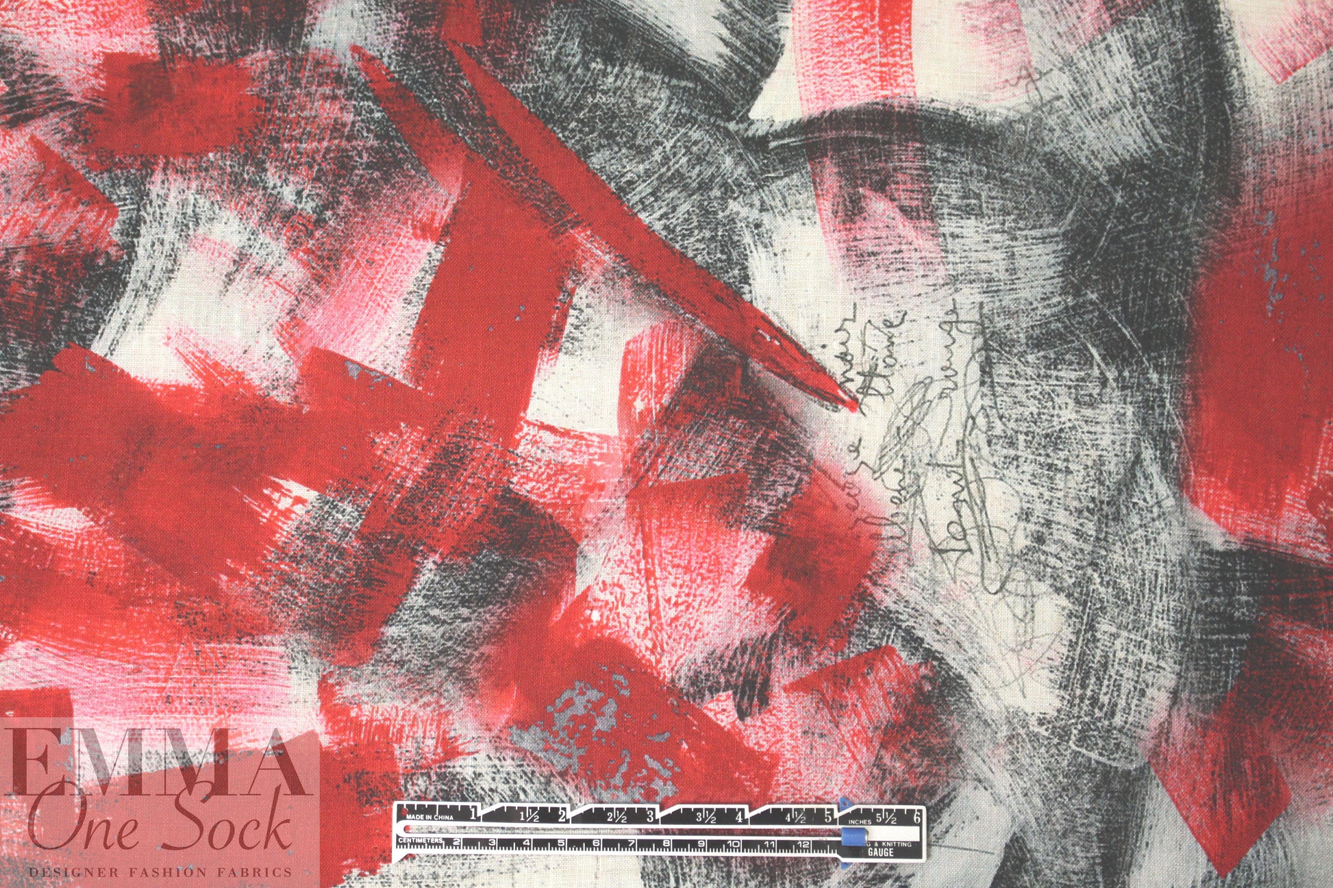 100% linen digital print - brushstroke abstract 1.5 yd