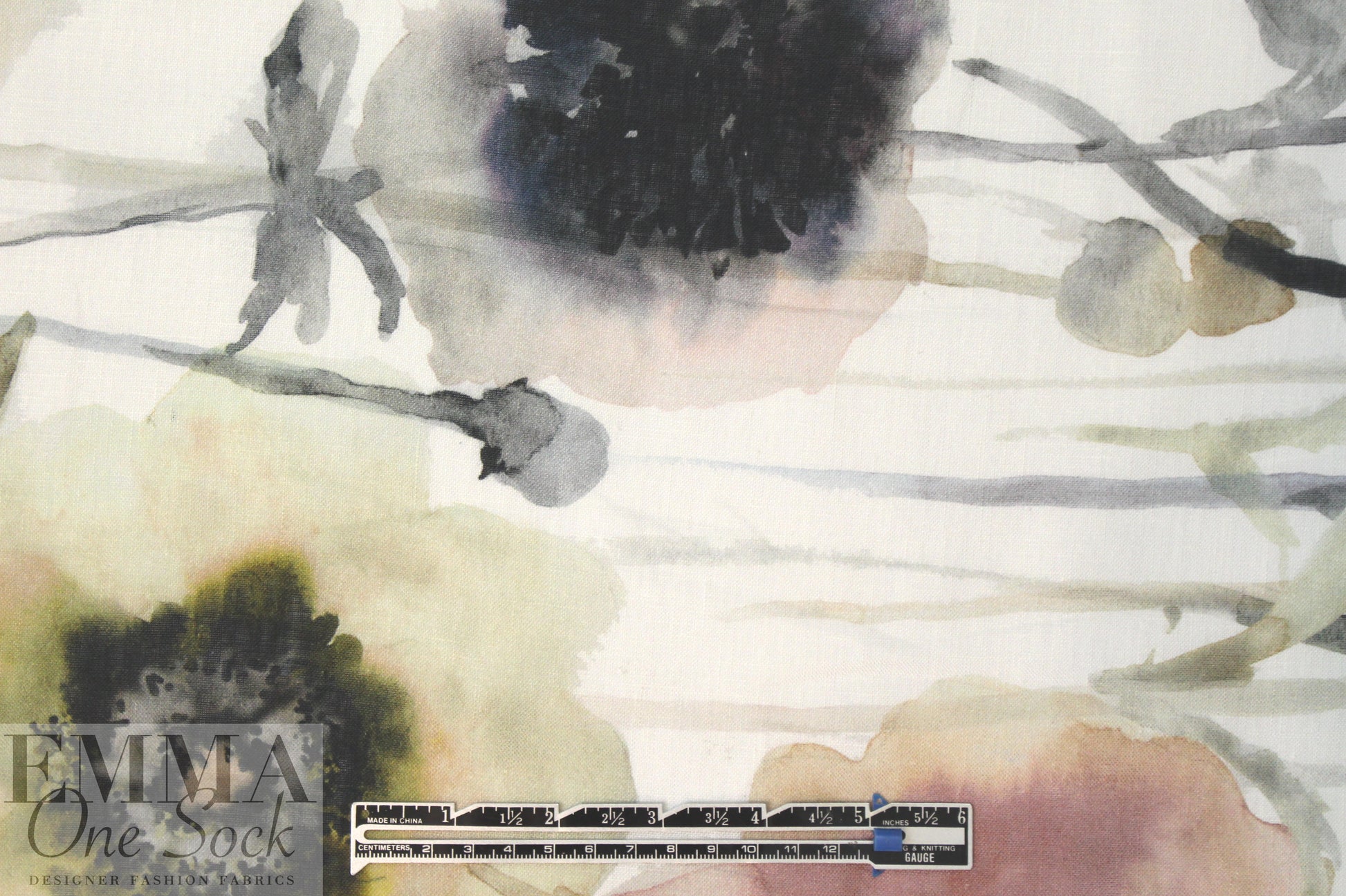 100% linen digital print - poppy art 1.75 yds
