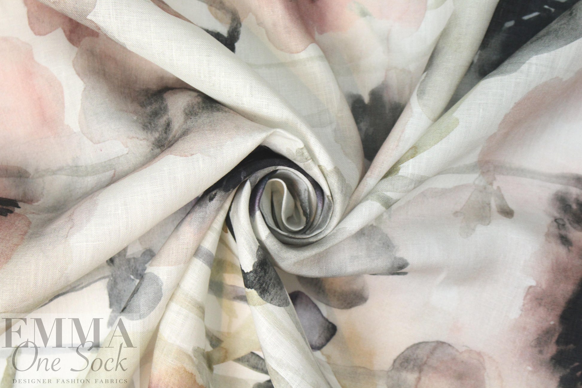 100% linen digital print - poppy art 1.875 yds