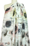 100% linen digital print - poppy art .75 yds