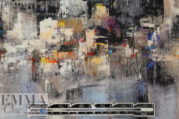 100% ramie digital print - cityscape 1 yard