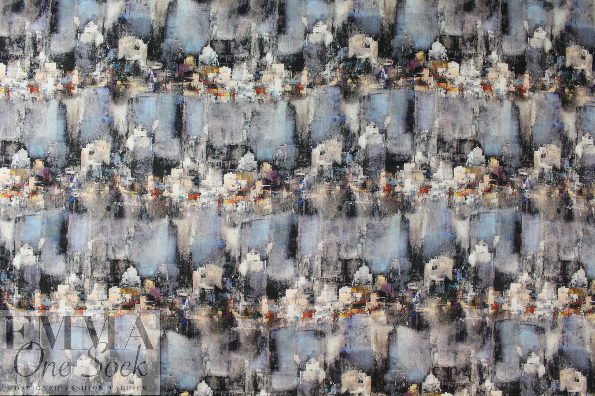 100% ramie digital print - cityscape