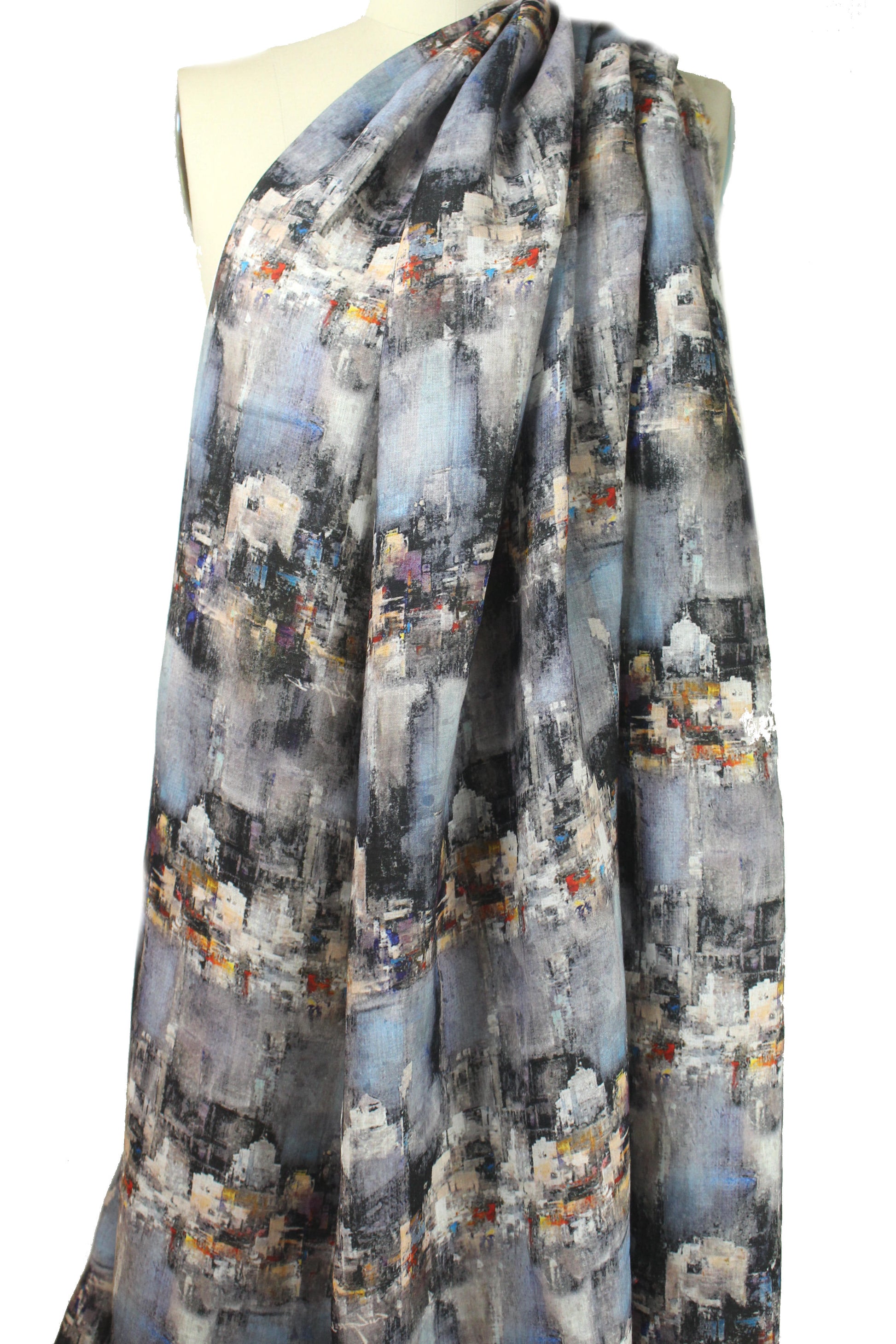 100% ramie digital print - cityscape .625 yds