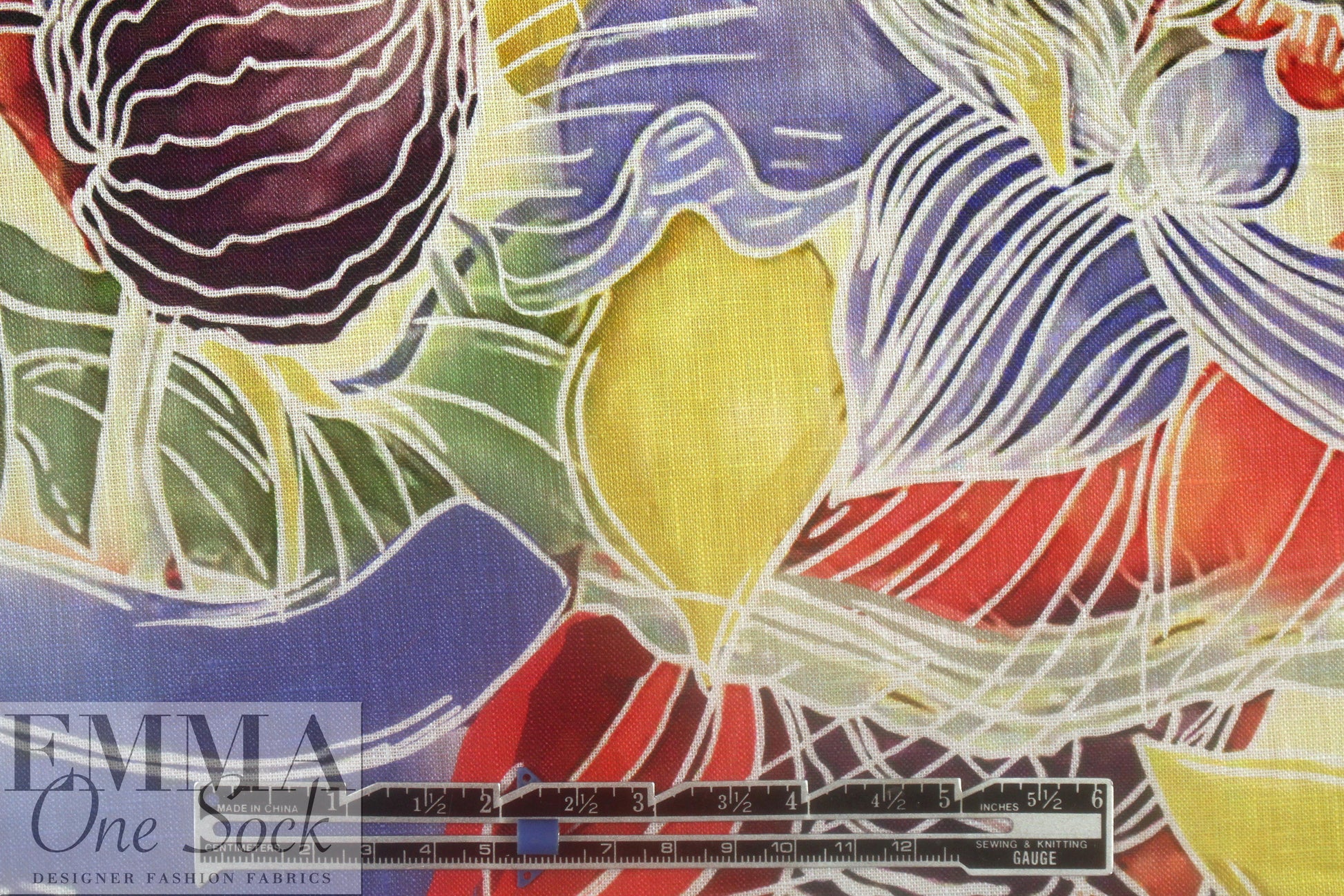 100% linen digital print - botanical riddle 1.66 yd