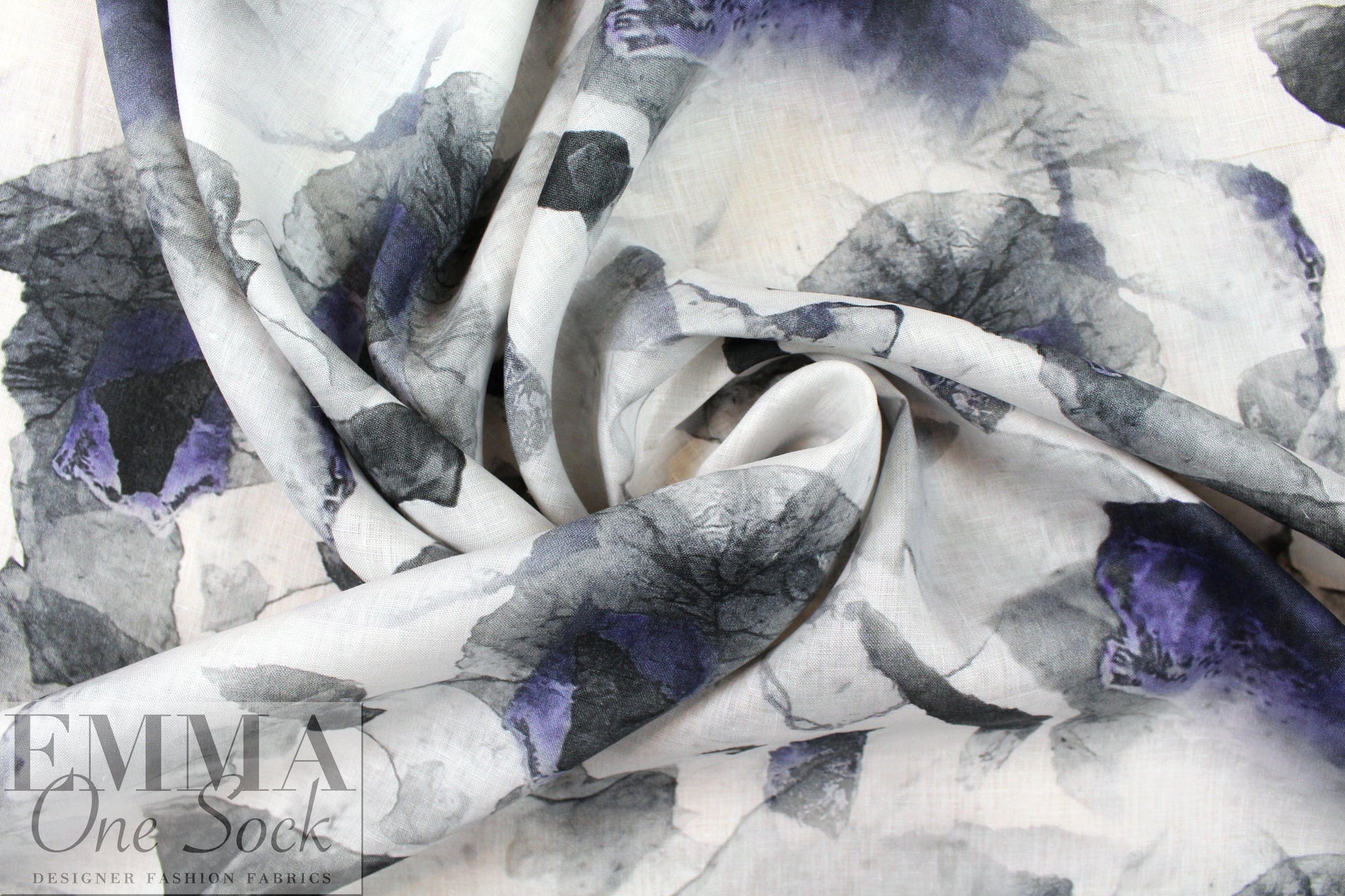 100% linen digital print - abstract gem 1.25 yds