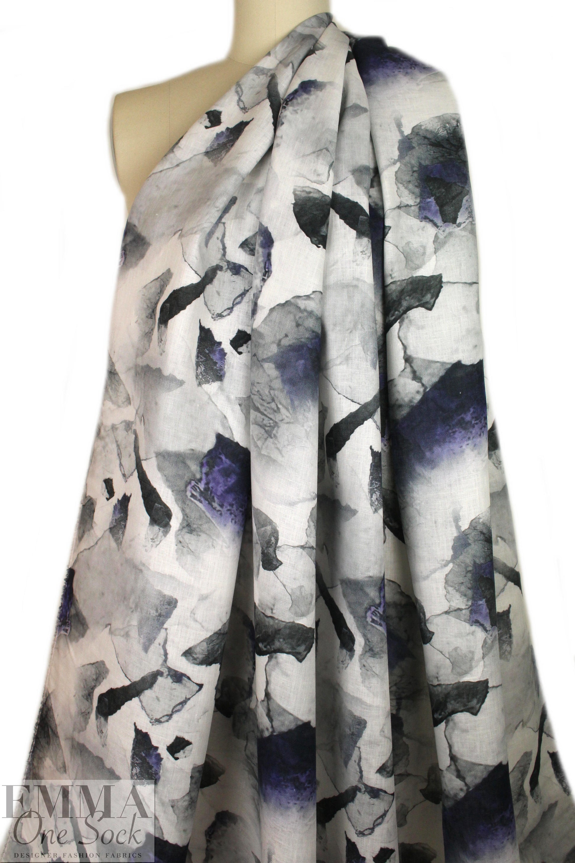 100% linen digital print - abstract gem .625 yds
