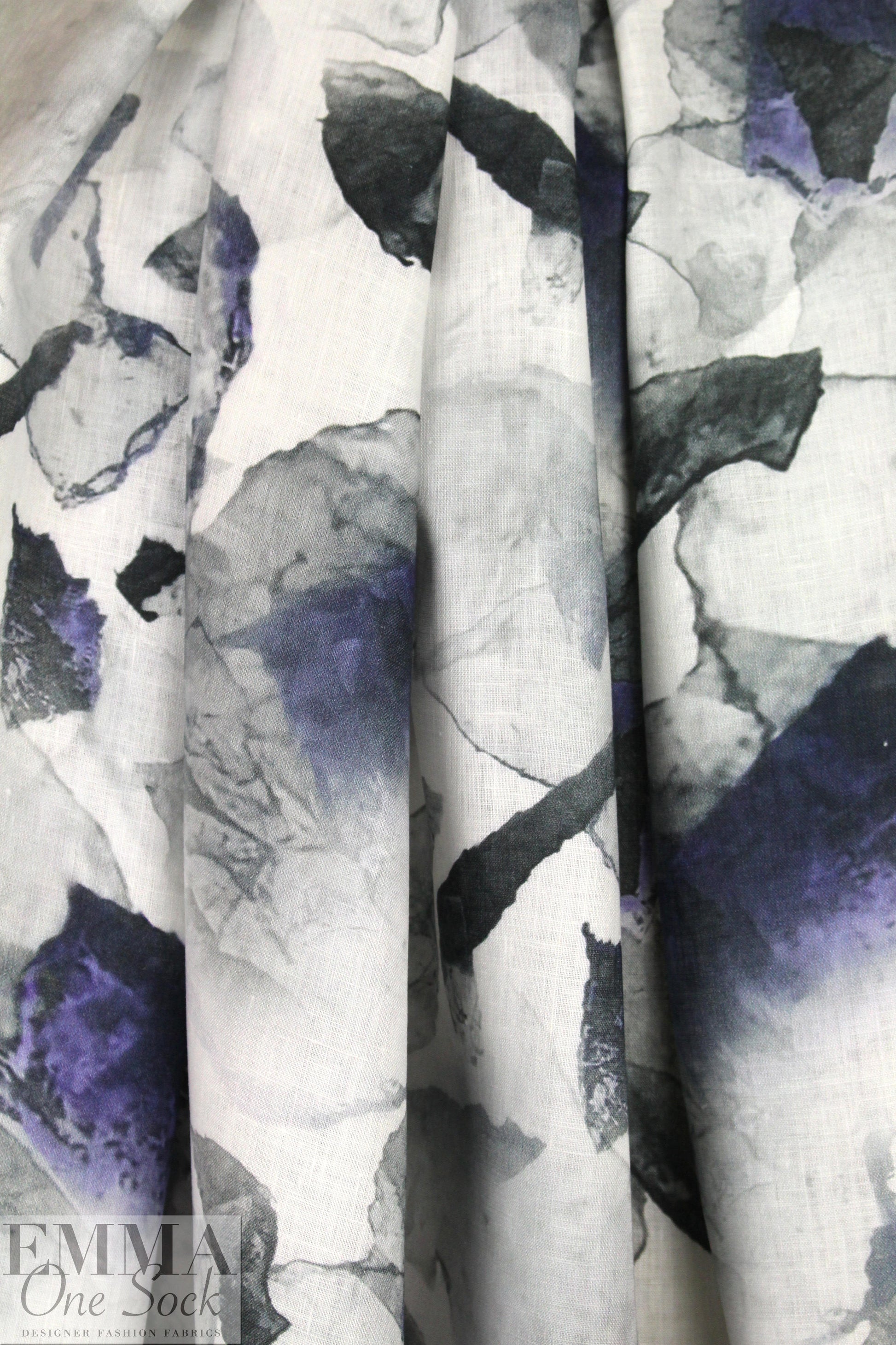 100% linen digital print - abstract gem 1.5 yds