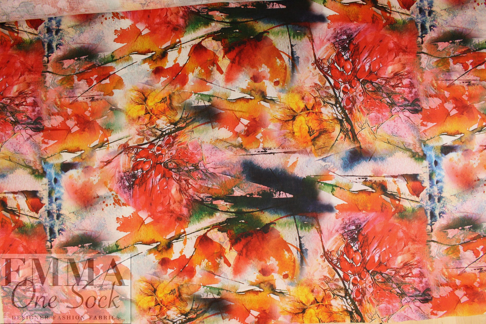 100% linen digital print - arbora abstract 1.625 yd