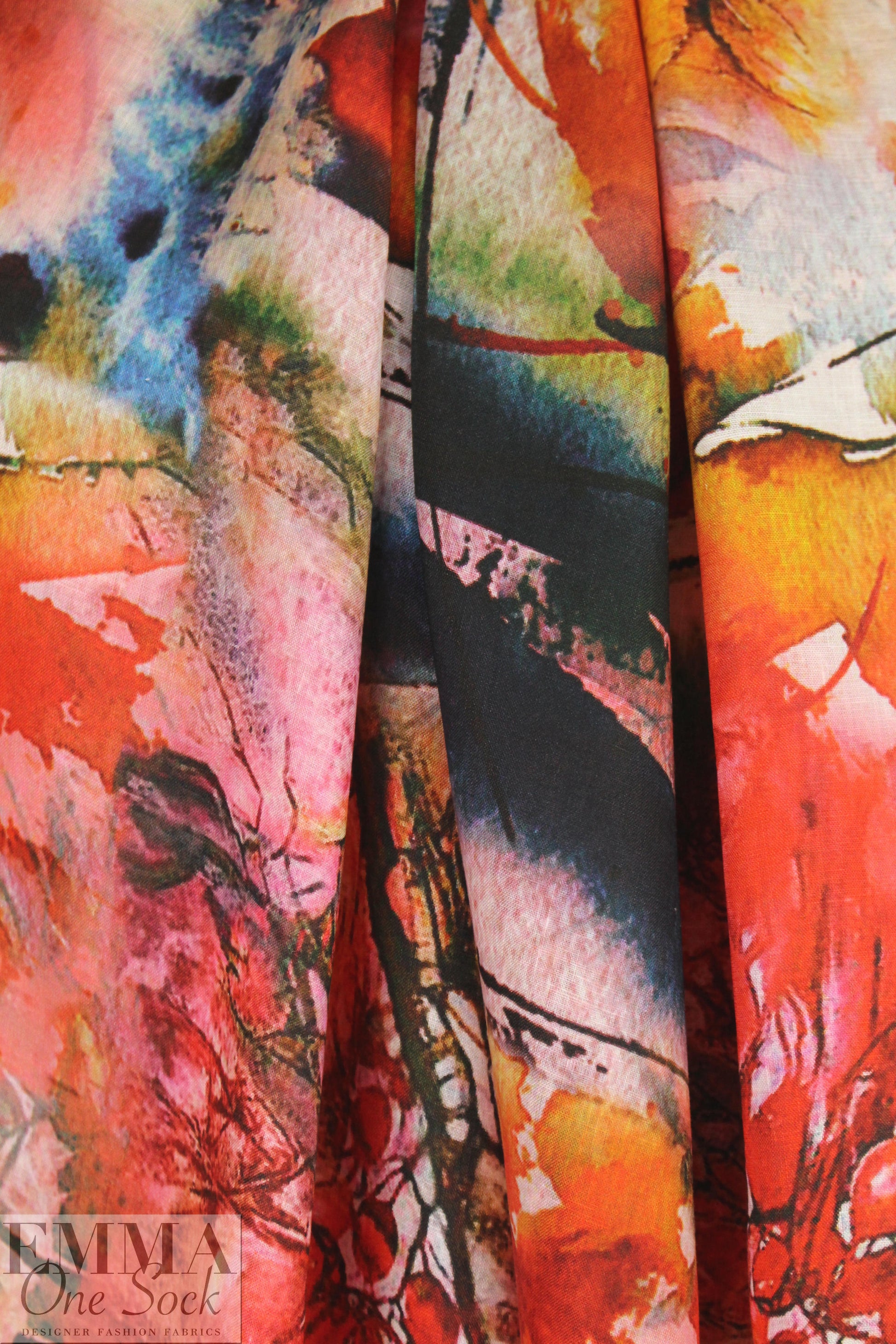 100% linen digital print - arbora abstract .5 yds